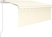 vidaXL Copertină retractabilă automat cu stor, crem, 3,5x2,5 m