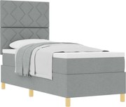 vidaXL Pat cu arcuri cu saltea Gri deschis 80 x 200 cm țesătură