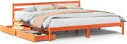 vidaXL Cadru de pat fără saltea, maro ceruit 180x200 cm lemn masiv pin