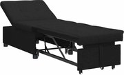 vidaXL Canapea extensibilă Negru 194 x 50 x 82 cm țesătură