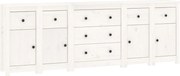 vidaXL Servantă, alb, 230x35x80 cm, lemn masiv de pin