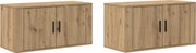 vidaXL Set Dulap TV montat pe perete Pe perete 2 pcs Stejar Artizanal