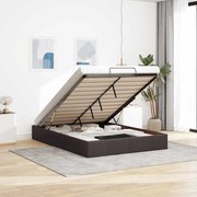 vidaXL Cadru pat otoman fără saltea țesătură maro închis 140x190 cm