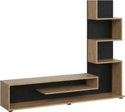 Mobilier living SNAKE, stejar artisan/negru, PAL, 160x29x130 cm