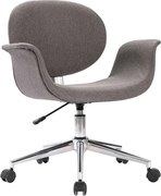vidaXL Scaun de sufragerie pivotant, gri, material textil