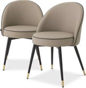 Set de 2 scaune design LUX Cooper, piele sintetica bej