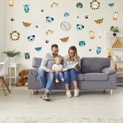 Autocolante de perete - Animăluțe - galben -albăstrui