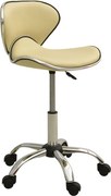 vidaXL Scaun pentru salon spa, crem, piele ecologică