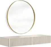 Măsuță de toaletă suspendată cu oglindă aurie Nicole 80 cm - cashmere mat