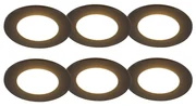 Set de 6 spoturi îngropate negre inclusiv LED reglabil în 3 trepte IP65 - Blanca