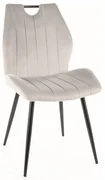 Scaun de bucaterie Arco Velvet, gri deschis/negru