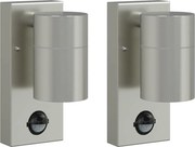 vidaXL Lumină de perete pentru exterior 2 pcs Argintiu