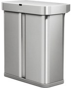 Coș de gunoi fără atingere Simplehuman, cu comandăvocală, pentru sortarea deșeurilor, 58 l, inox