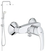 Pachet: Coloana dus Grohe New Tempesta 210,crom,montare pe perete, baterie cabina dus Eurosmart ( 26381001,33555003  )