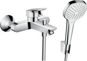 Set baterie cadă-duș Hansgrohe Logis 71400000, set de duș Hansgrohe Croma 26425400