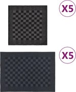 vidaXL Set de prosoape, 10 buc., negru și gri, bumbac