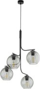 Lustră LED suspendată pe cablu CESAR 4xE27/15W/230V negru/gri fumuriu
