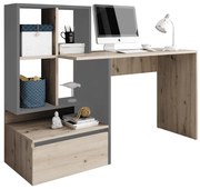 Masa PC, stejar artisan/grafit-antracit deschis, NEREO