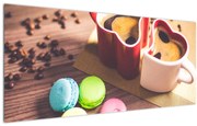 Tablou cu cafea și macarooni (120x50 cm)