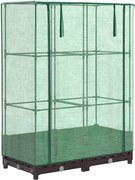 vidaXL Strat înălțat cu husă de seră, aspect ratan, 80x40x123 cm