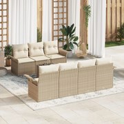 vidaXL Set de canapele pentru grădină 8 pcs Bej Rattan poli