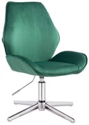 HR350CROSS Scaun Verde din Catifea Bază Cromata