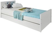 Pat de o persoană 90 cm Olna (alb) (fără somieră și saltea). 1053159