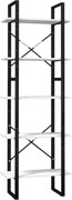 vidaXL Bibliotecă cu 5 rafturi, alb, 60x30x175 cm, lemn masiv de pin