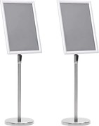 vidaXL Suporturi pentru postere 2 pcs Argintiu 32.7 x 24 x 108 cm