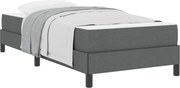 vidaXL Pat cu arcuri cu saltea Gri închis 100 x 200 cm țesătură