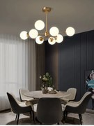 Lustra led Lor Abajur sticla 8 X E27, Gold