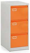 Dosar metalic A4 - 3 sertare, 45,5 x 62 x 101,5 cm, incuietoare cilindrica, portocaliu - ral 2004