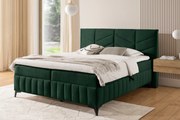 Pat boxspring Penia 180x200 cu spațiu de depozitare - catifea verde hidrofobă Element 12
