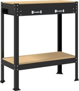 vidaXL Banc de lucru Negru 80 x 40 x 91 cm Lemn aranjat și metal