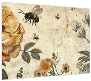 Tablou pe sticlă - Pajiștea albinelor (70x50 cm)