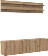 vidaXL Unități TV Pe perete 6 pcs stejar artizanal Lemn compozit