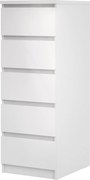 Comoda cu sertare Naia alba 40,4/50/111,3 cm