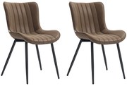 HOMCOM Lot de 2 scaune de sufragerie design modern și capitonat pentru sufragerie, sală de mese, dormitor, maro | Aosom Romania