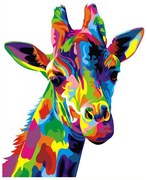 Pictura pe numere cu un cadru "Girafă colorată" 50x40 cm