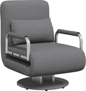 vidaXL Scaun pivotant și canapea extensibilă, gri închis, textil