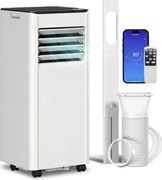 HOMCOM Aer Condiționat Portabil 7000 BTU 4 în 1 Răcire Dezumidificator Ventilator Cronometru pentru 26 m² Alb | Aosom Romania
