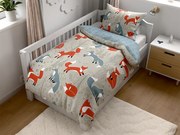 Lenjerie de pat din bumbac pentru patut Renforcé FOXIVA gri Dimensiune lenjerie de pat: 45 x 65 cm | 90 x 135 cm