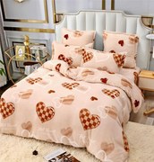 Set Lenjerie De Pat Cocolino 6 Piese, Pat 2 Persoane - Inimioare