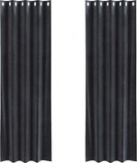 vidaXL Perdele opace 2 pcs Gri închis 140 x 225 cm Catifea
