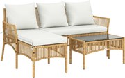 Outsunny Set de Mobilier de Grădină, Set de Grădină 3 Piese, Crem Natural | Aosom Romania