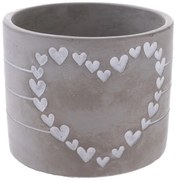 Mască pentru ghiveci din beton Heart of hearts gri, 12,2 x 9,5 cm