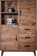 Dulăpior lemn masiv Timeless 3 Sertare 2 Uși + Nișă, 100 × 45 × 150 cm