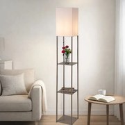Brilagi - Lampă de podea cu polițe GRADUS 1xE27/40W/230V 150 cm gri/bej