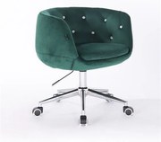 HR333K Scaun Verde Catifea cu Bază Cromata