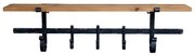 Cuier din lemn si fier, cu un raft, Antique Black